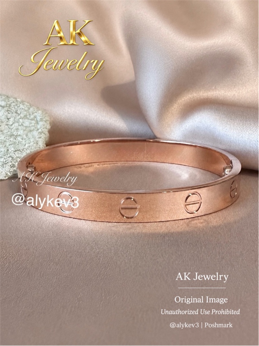 💎LUXURY ROSE Gold Screw Tighten Closure, Cuff, Bracelet, High End